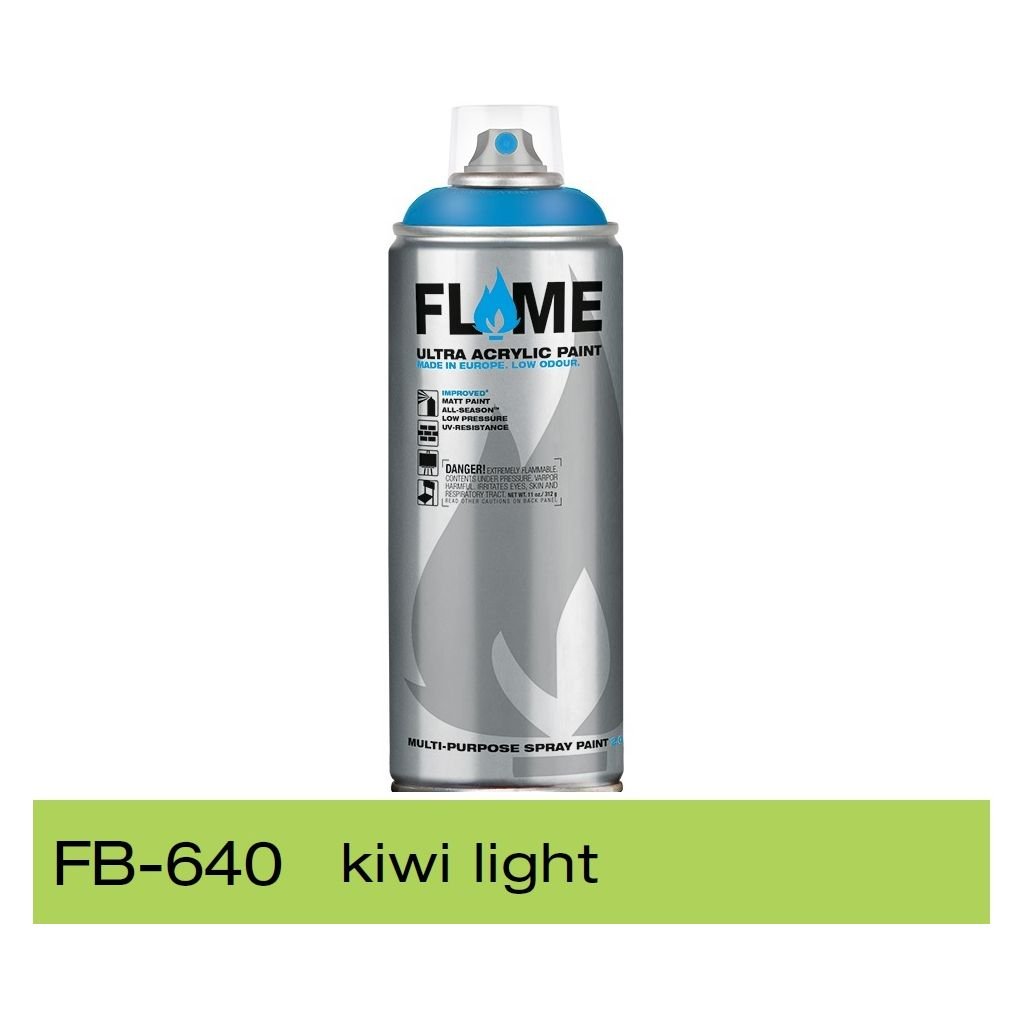 Flame Blue Low Pressure Acrylic Spray Paint 400 ML - Kiwi Light