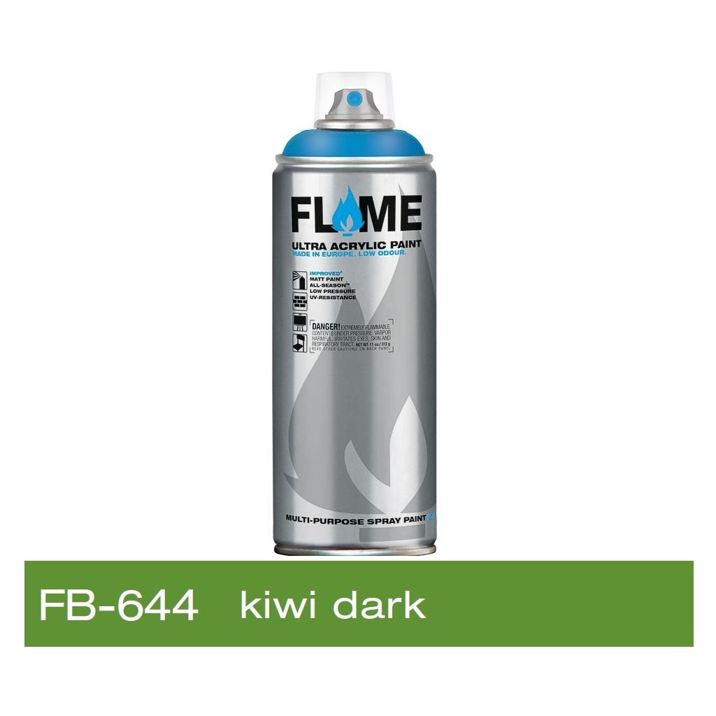 Flame Blue Low Pressure Acrylic Spray Paint 400 ML - Kiwi Dark