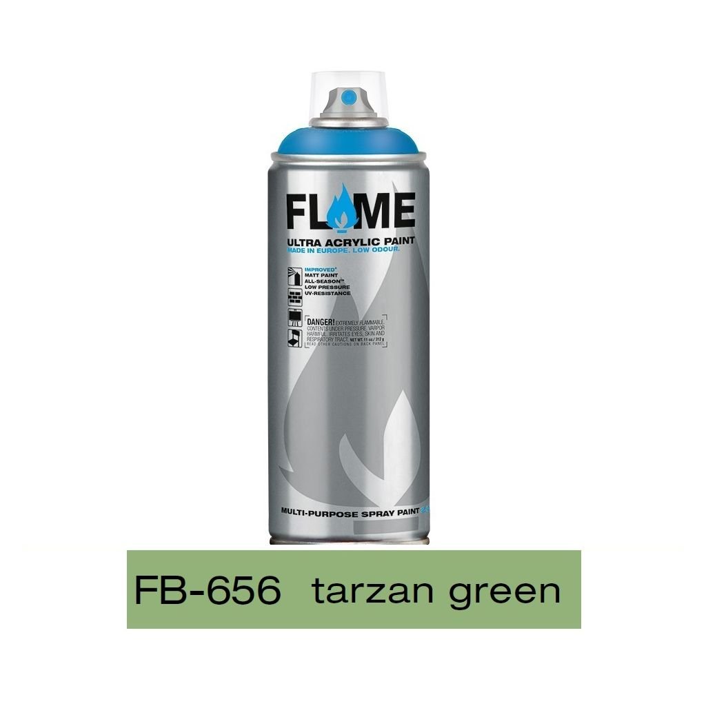 Flame Blue Low Pressure Acrylic Spray Paint 400 ML - Tarzan Green