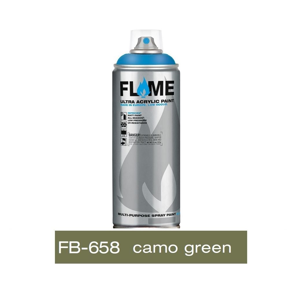 Flame Blue Low Pressure Acrylic Spray Paint 400 ML - Camo Green