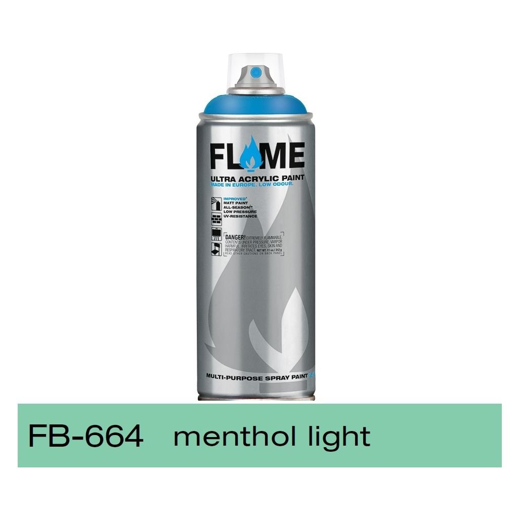Flame Blue Low Pressure Acrylic Spray Paint 400 ML - Menthol Light