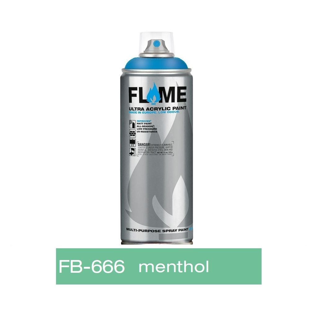 Flame Blue Low Pressure Acrylic Spray Paint 400 ML - Menthol