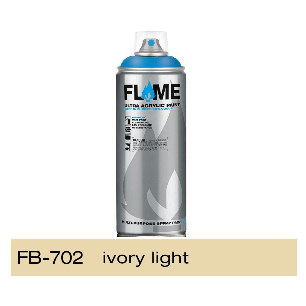 Flame Blue Low Pressure Acrylic Spray Paint 400 ML - Ivory Light