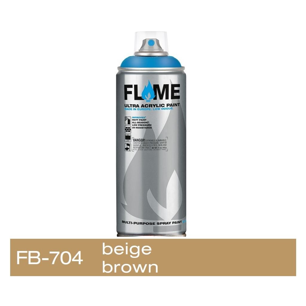 Flame Blue Low Pressure Acrylic Spray Paint 400 ML - Beige Brown