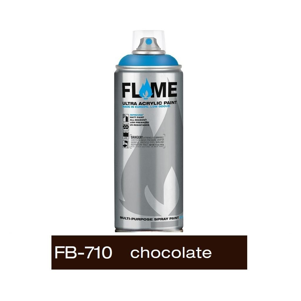 Flame Blue Low Pressure Acrylic Spray Paint 400 ML - Chocolate