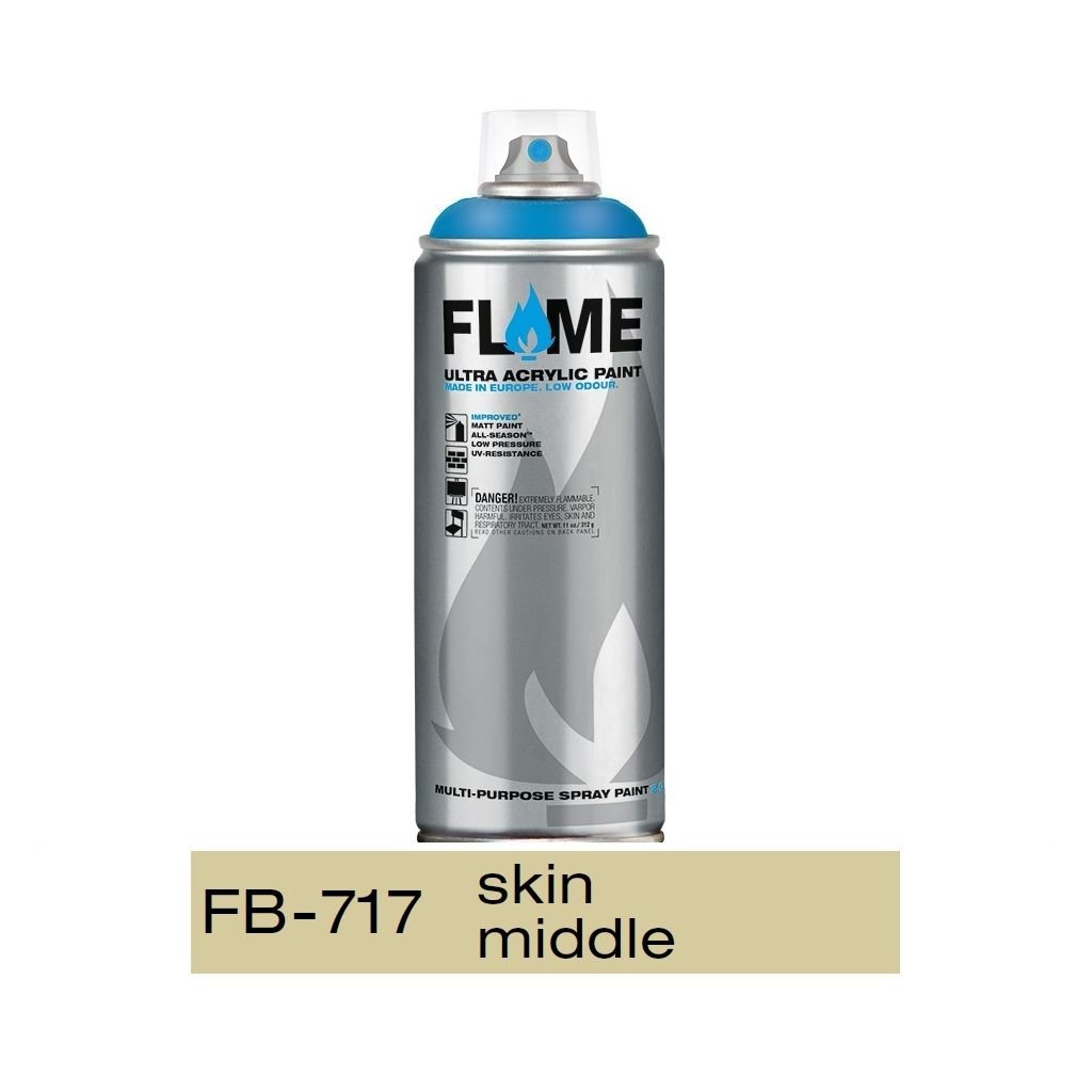 Flame Blue Low Pressure Acrylic Spray Paint 400 ML - Skin Middle