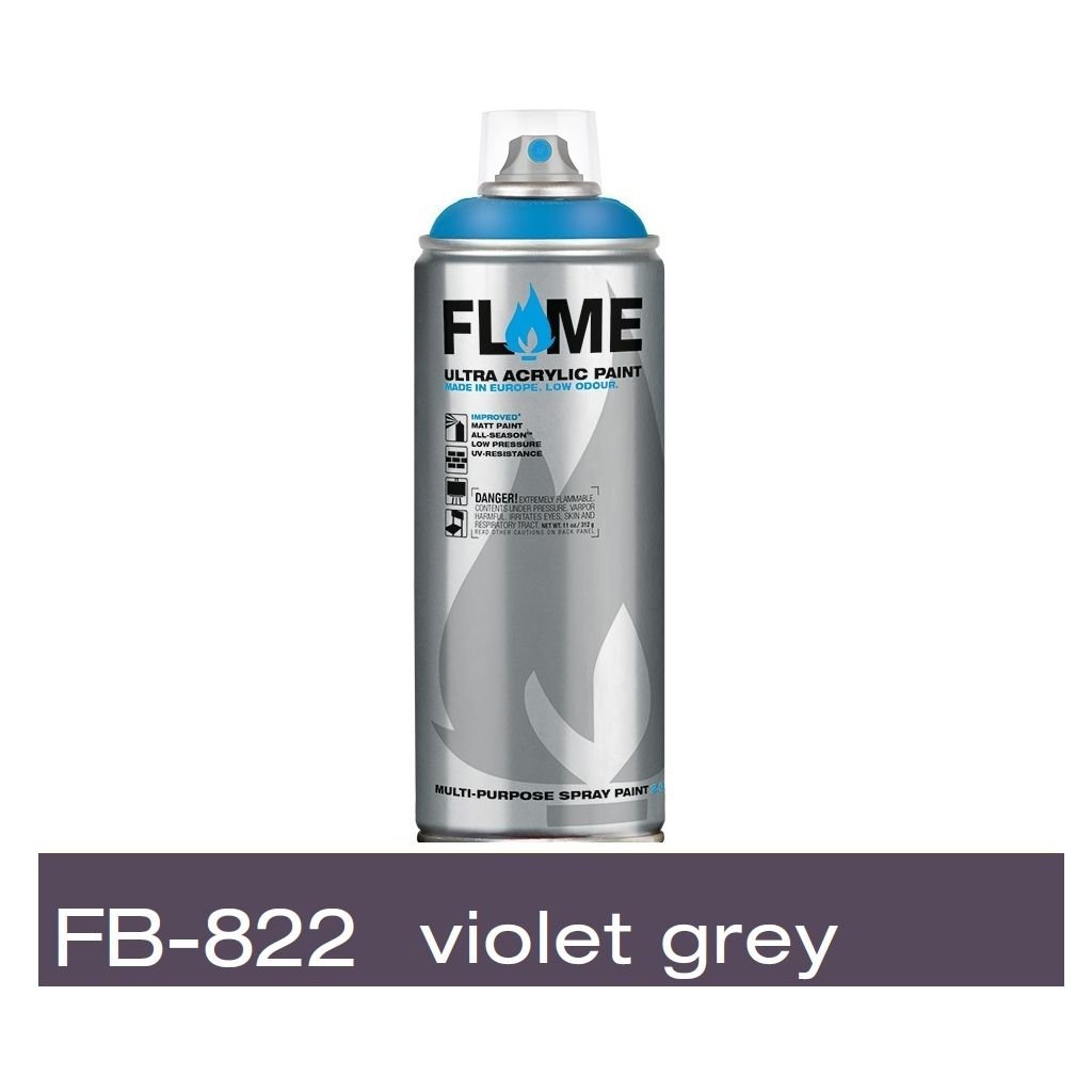 Flame Blue Low Pressure Acrylic Spray Paint 400 ML - Violet Grey