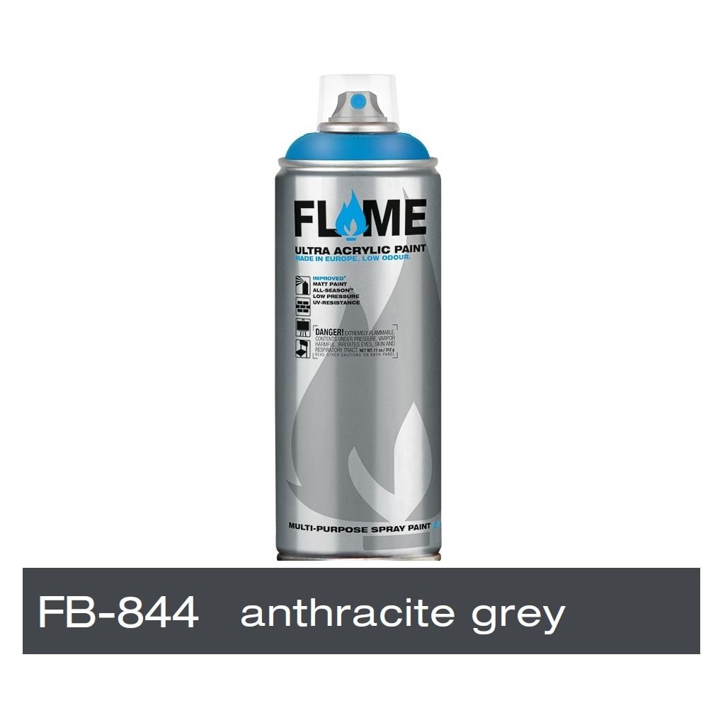 Flame Blue Low Pressure Acrylic Spray Paint 400 ML - Anthracite Grey