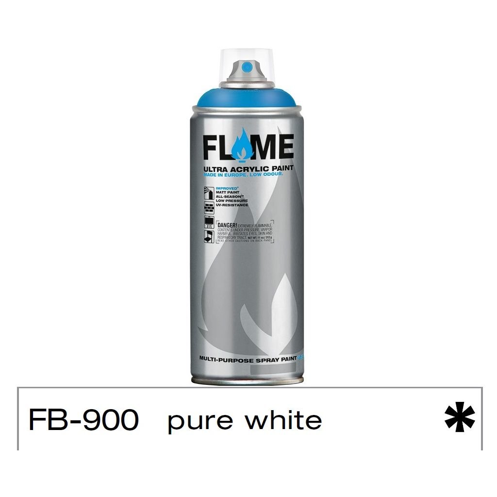 Flame Blue Low Pressure Acrylic Spray Paint 400 ML - Pure White