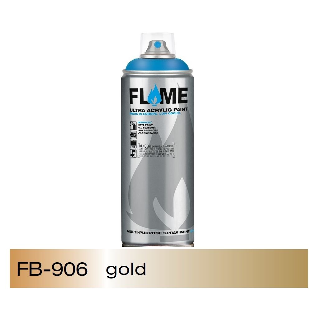 Flame Blue Low Pressure Acrylic Spray Paint 400 ML - Gold