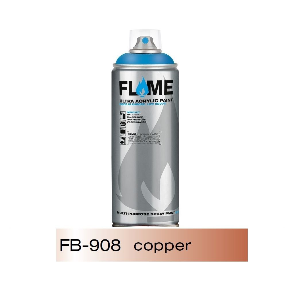 Flame Blue Low Pressure Acrylic Spray Paint 400 ML - Copper