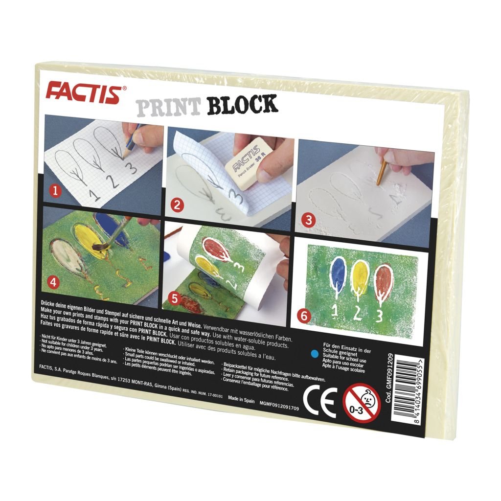 Factis Print Engraving / Carving Block - Beige - Medium (9 cm x 12 cm)