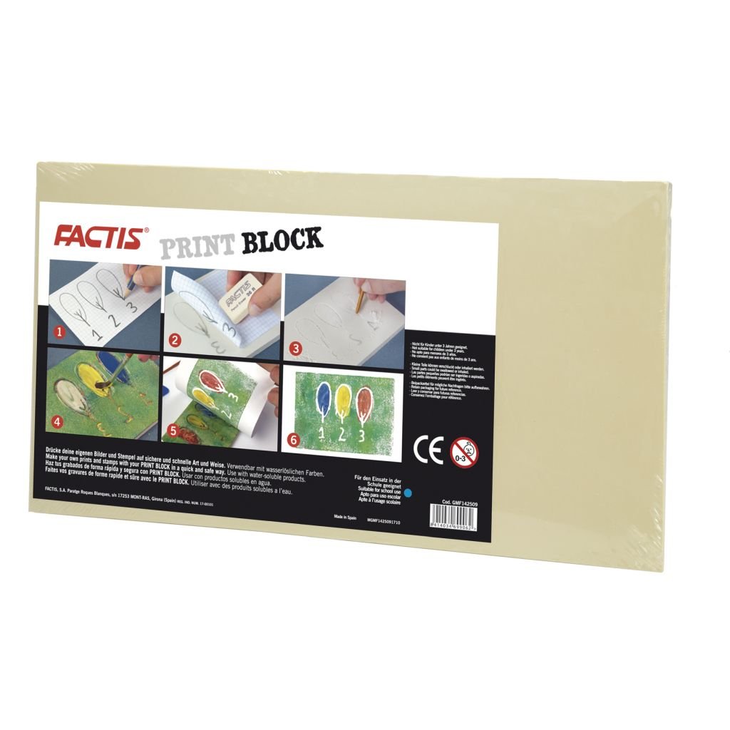 Factis Print Engraving / Carving Block - Beige - Large (14 cm x 25 cm)
