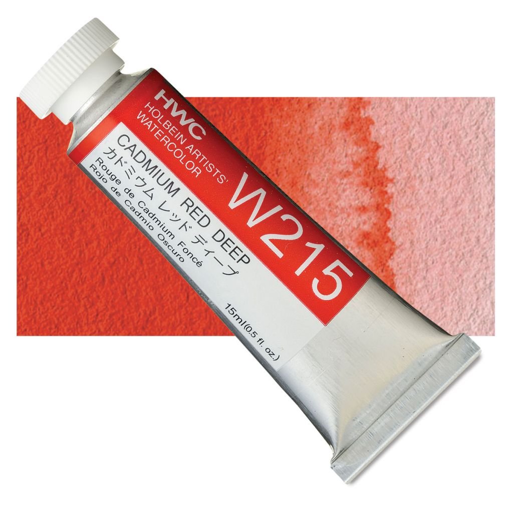Holbein Artists' Watercolour - Tube of 15 ML - Cadmium Red Deep (215)