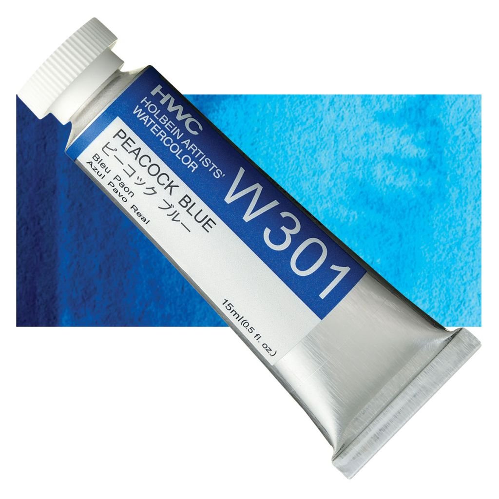 Holbein Artists' Watercolour - Tube of 15 ML - Peacock Blue (301)