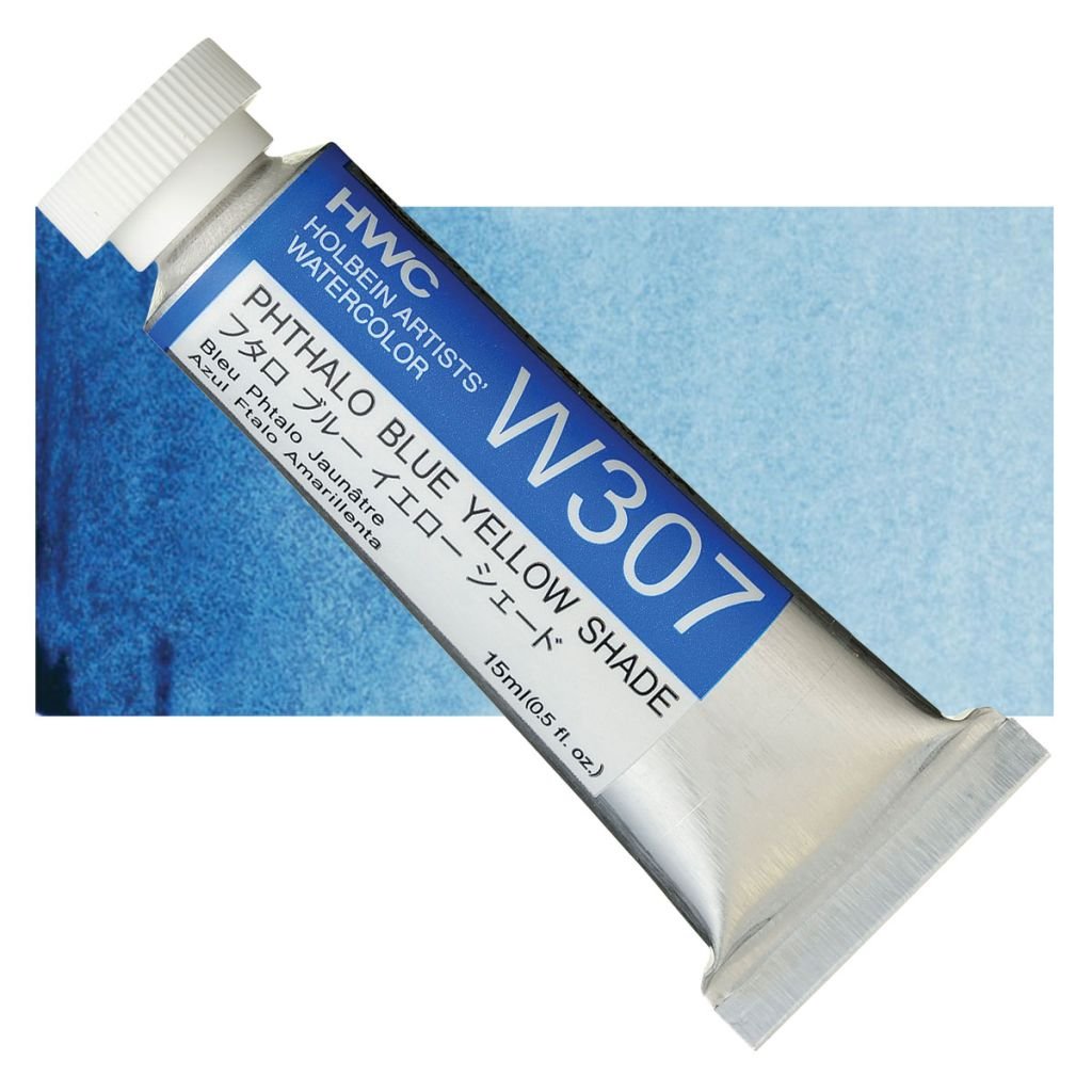 Holbein Artists' Watercolour - Tube of 15 ML - Phthalo Blue Yellow Shade (307)
