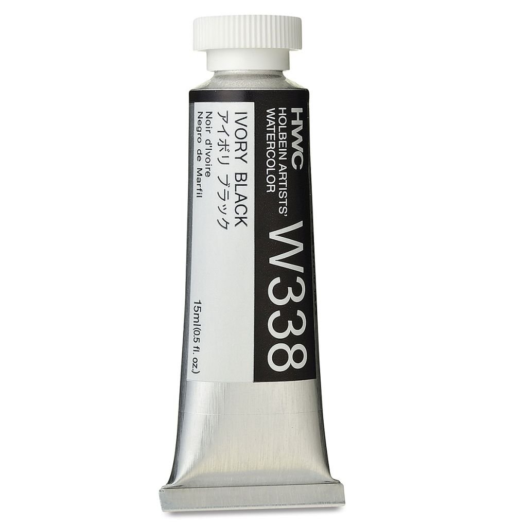 Holbein Artists' Watercolour - Tube of 15 ML - Ivory Black (338)