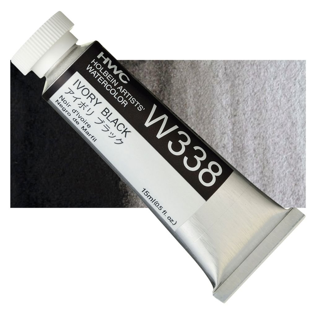 Holbein Artists' Watercolour - Tube of 15 ML - Ivory Black (338)