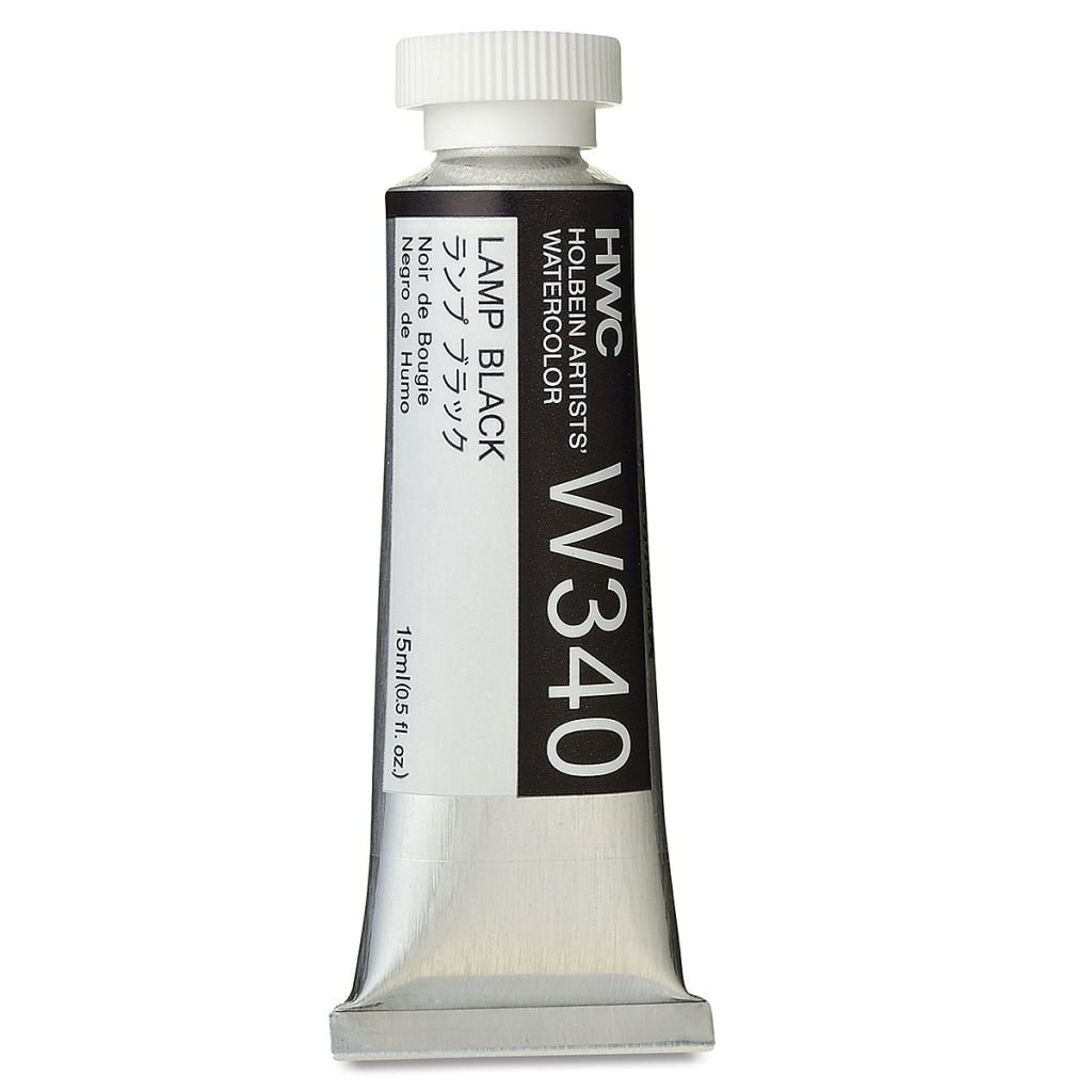 Holbein Artists' Watercolour - Tube of 15 ML - Lamp Black (340)
