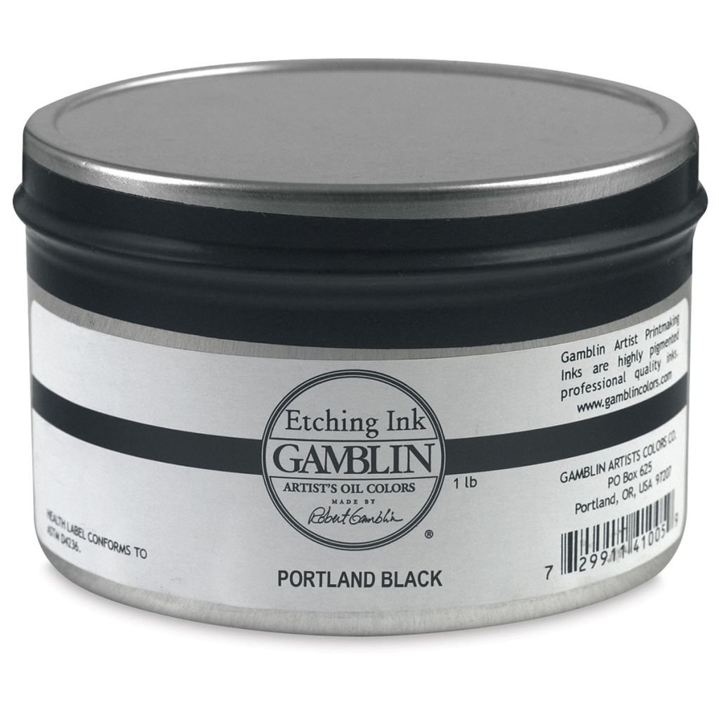 Gamblin Etching / Intaglio Ink - Portland Black Jar of 1 LB / 453 ML