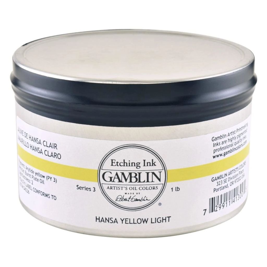 Gamblin Etching / Intaglio Ink - Hansa Yellow Light Jar of 1 LB / 453 ML