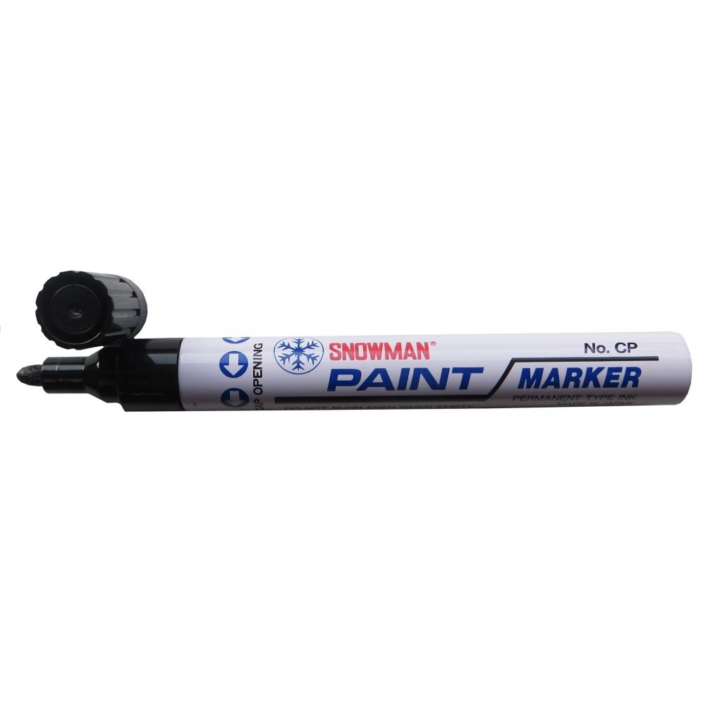 Snowman Oil Based Paint Marker - Black - Medium Tip