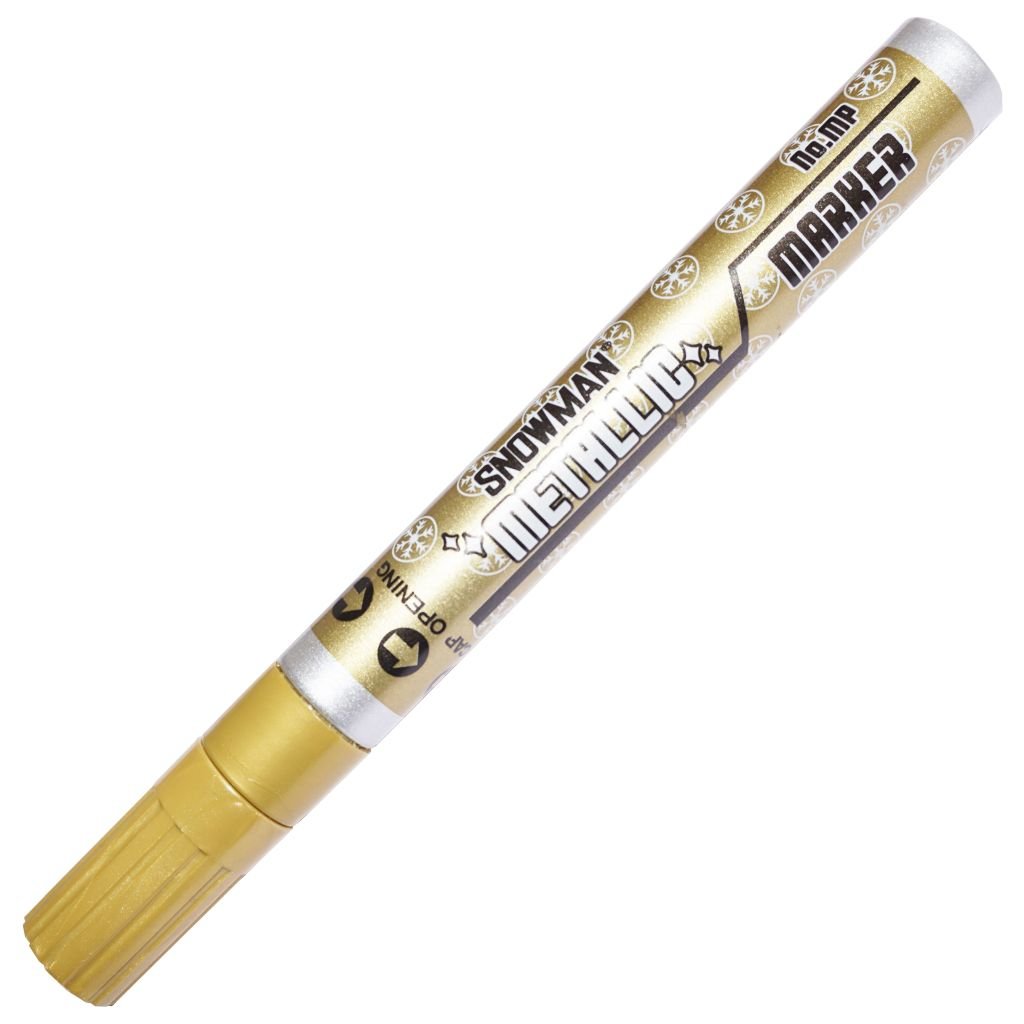 Snowman Oil Based Paint Marker - Metallic Gold - Medium Tip