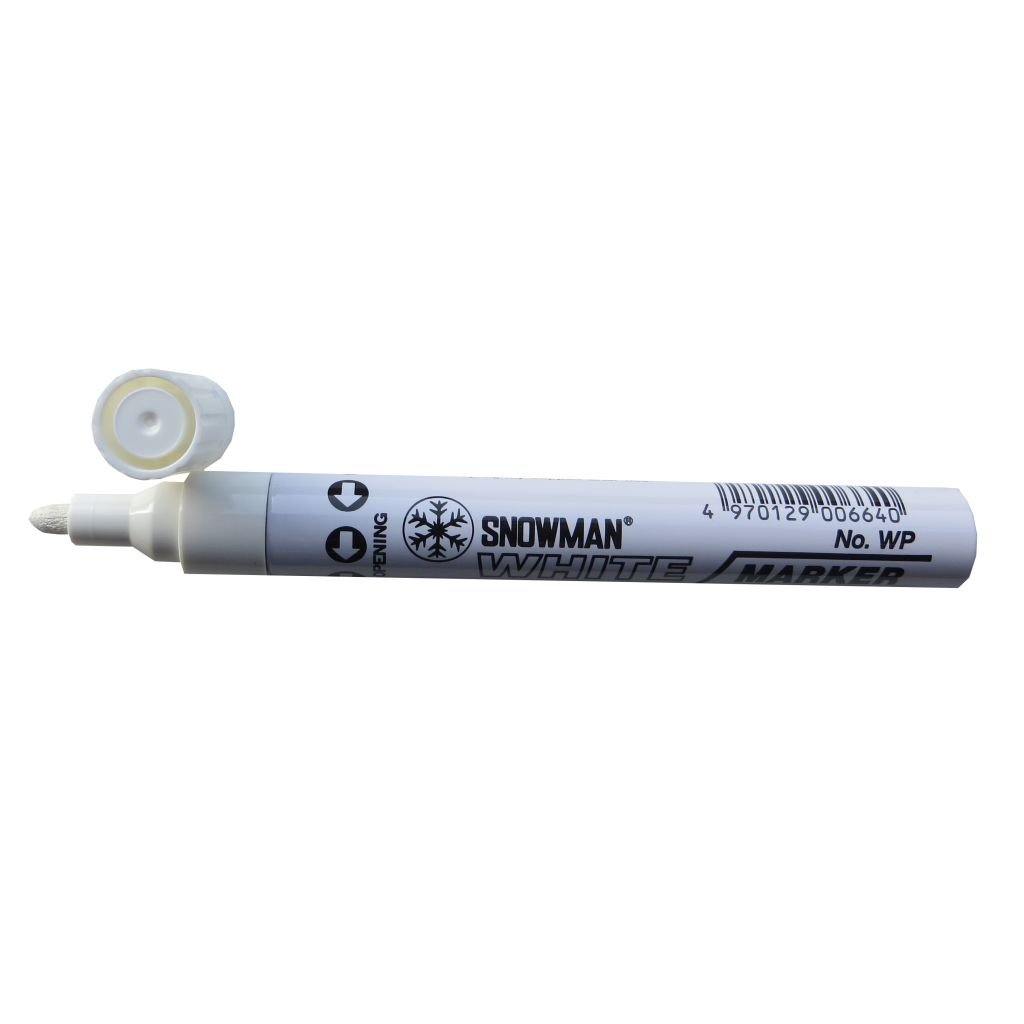 Snowman Oil Based Paint Marker - White - Medium Tip