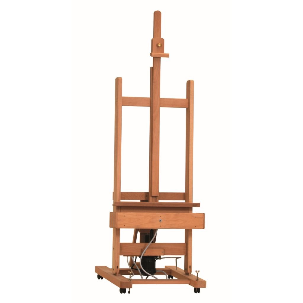 MABEF Beech Wood Oiled Electric Studio Easel - H Frame - with Pedal, Remote Control and 220V Motor