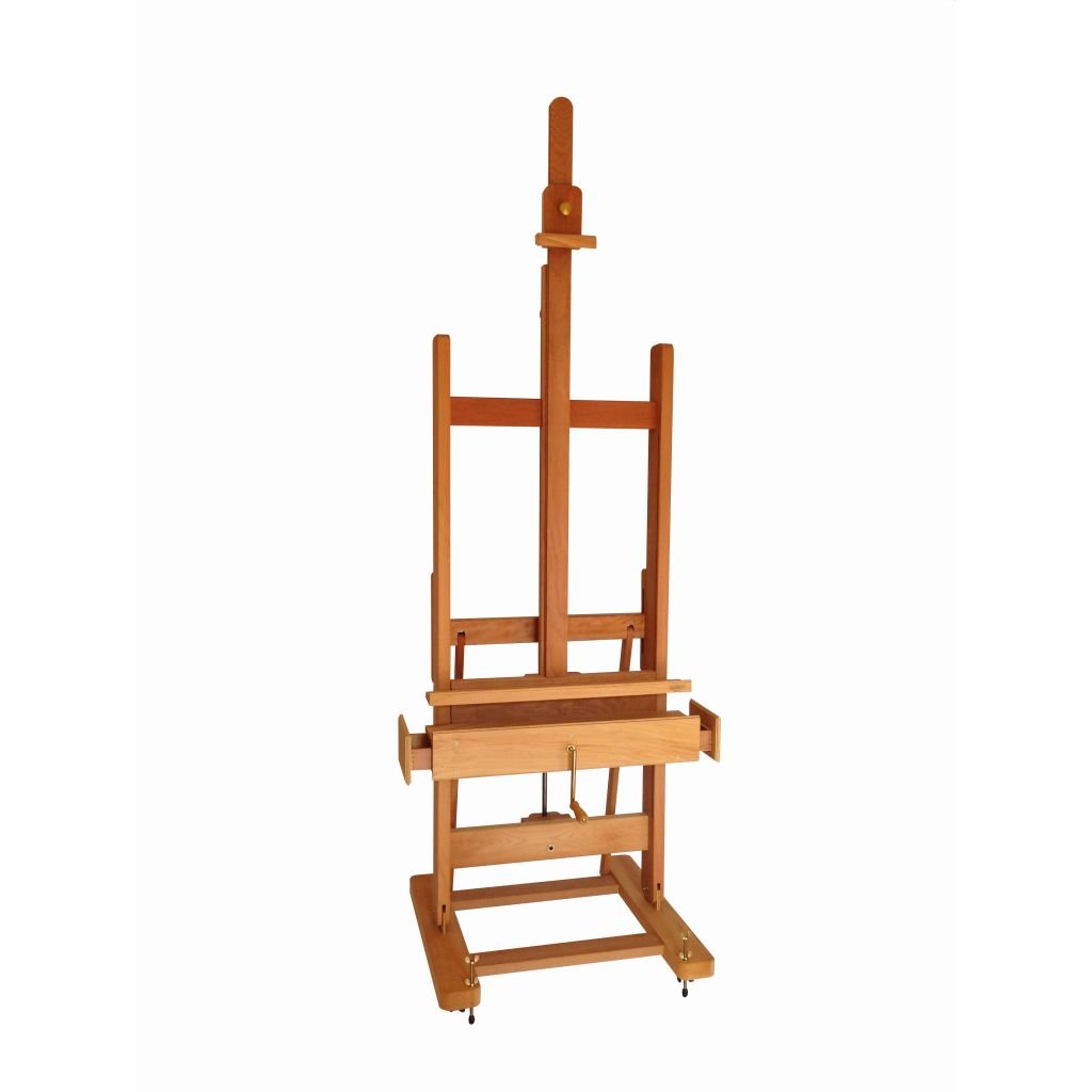 MABEF Beech Wood Studio Easel - H Frame - with Crank for Elevation & Inclination