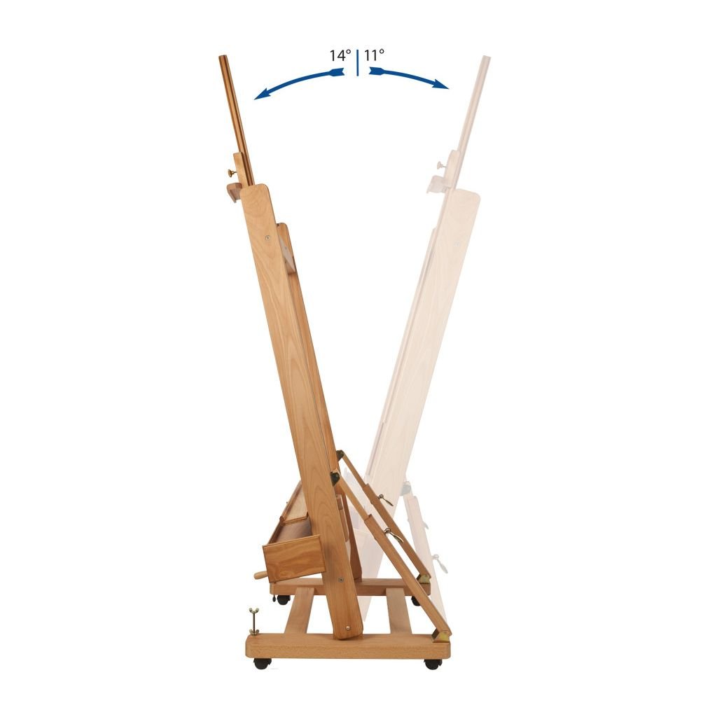MABEF Beech Wood Studio Easel - H Frame - with Crank for Elevation