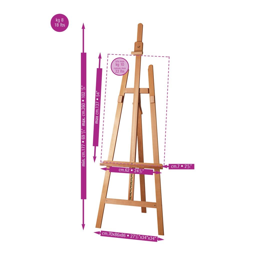 MABEF Beech Wood Big Lyre Easel - A Frame
