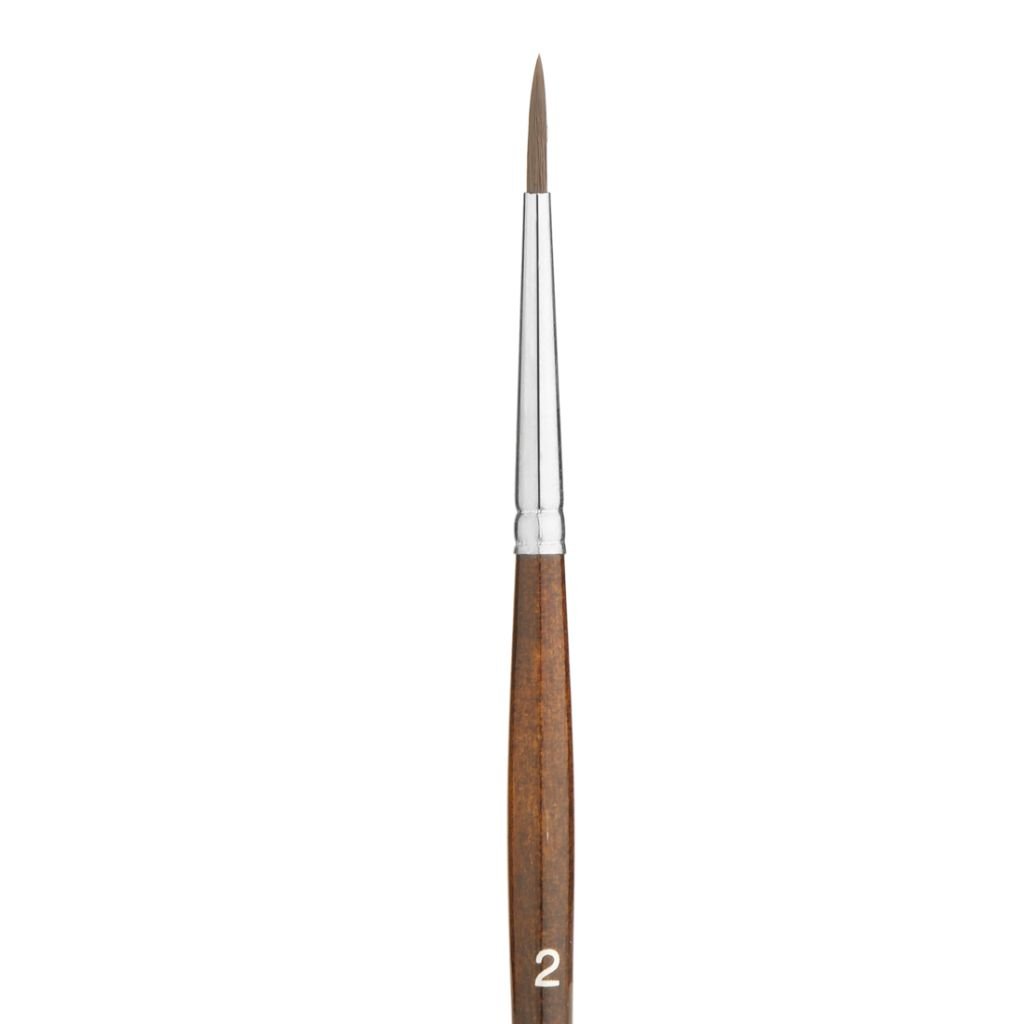 Art Essentials KAZAN Synthetic Squirrel Hair Brush - Series 12015 - Round - Short Handle - Size: 2