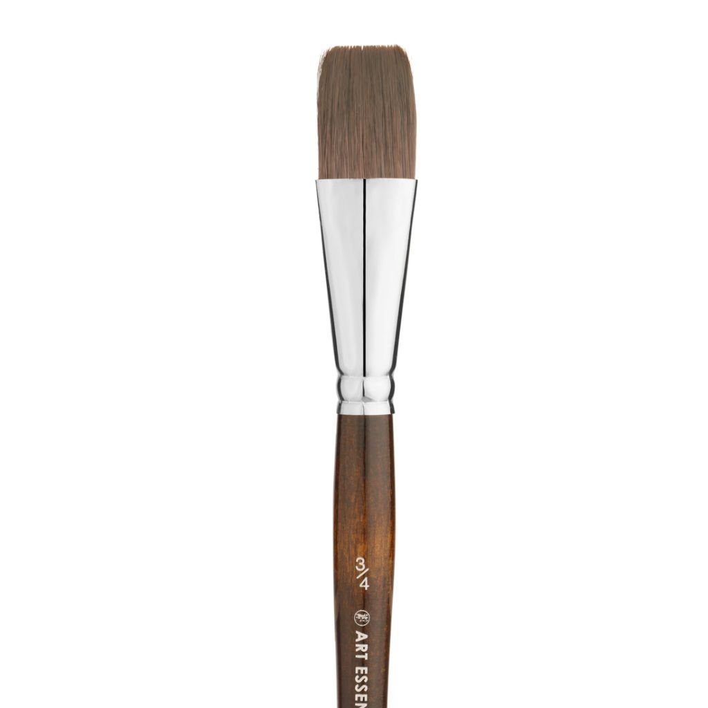 Art Essentials KAZAN Synthetic Squirrel Hair Brush - Series 12016 - Flat - Short Handle - Size: 3/4