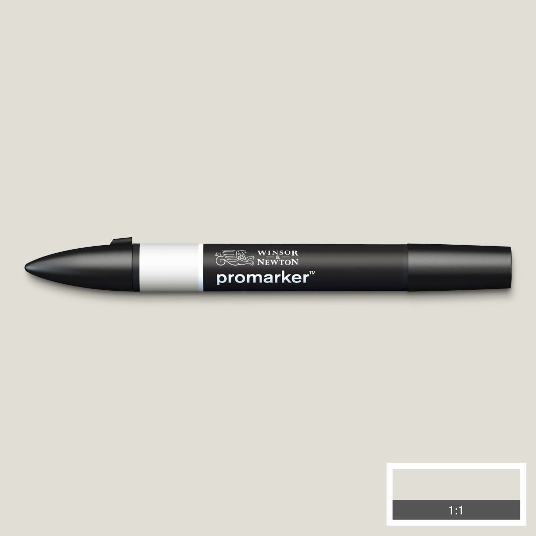Winsor & Newton Promarker - Alcohol Based - Twin Tip Marker - Cool Grey 1 (CG1)