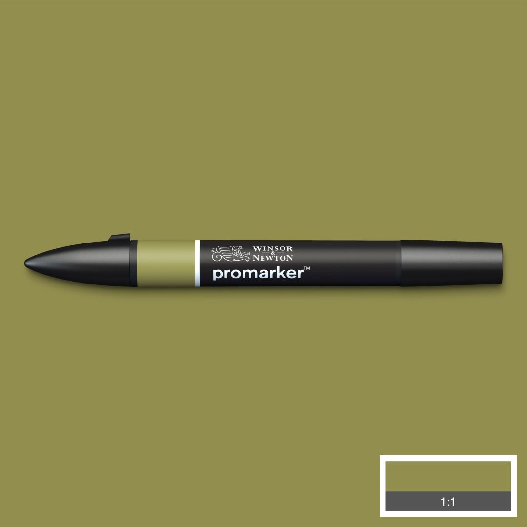 Winsor & Newton Promarker - Alcohol Based - Twin Tip Marker - Olive Green (Y724)