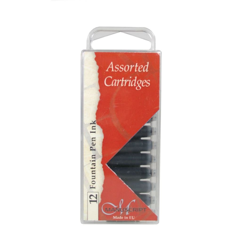 Manuscript Assorted Fountain Pen Ink Cartridges - Pack Of 12