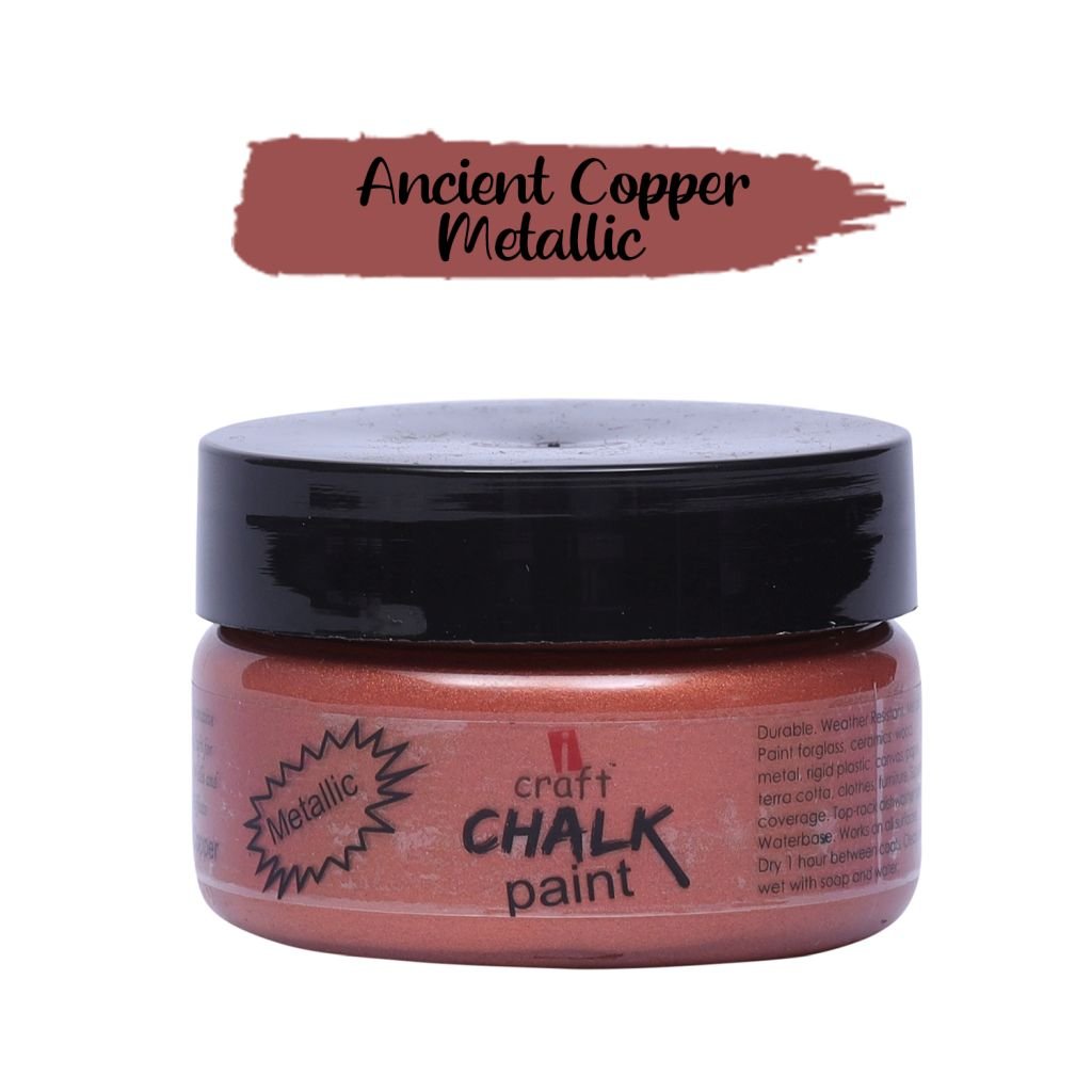 iCraft Metallic Chalk Paint Ancient Copper - Jar of 50 ML
