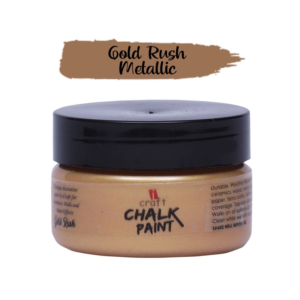 iCraft Metallic Chalk Paint Gold Rush - Jar of 50 ML