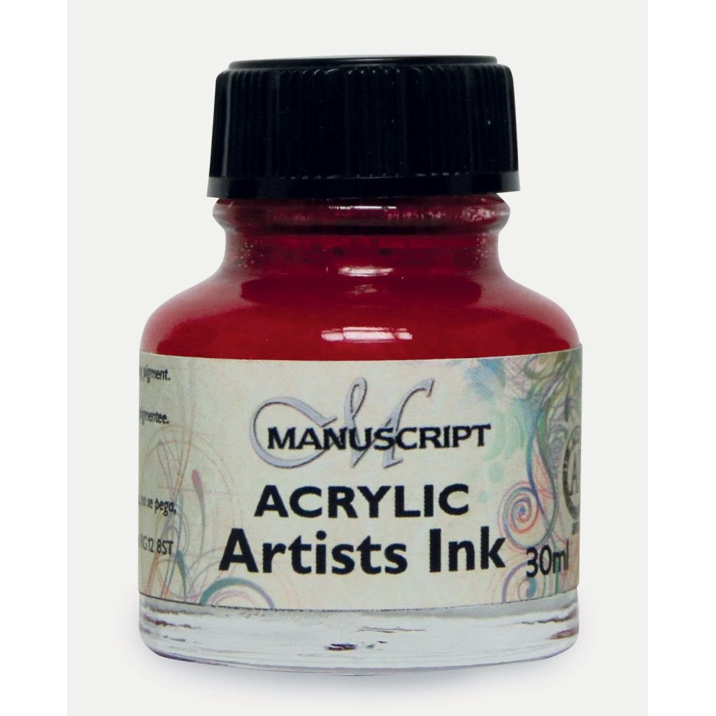Manuscript Artists Acrylic Dip Pen Ink 30 ML - Crimson