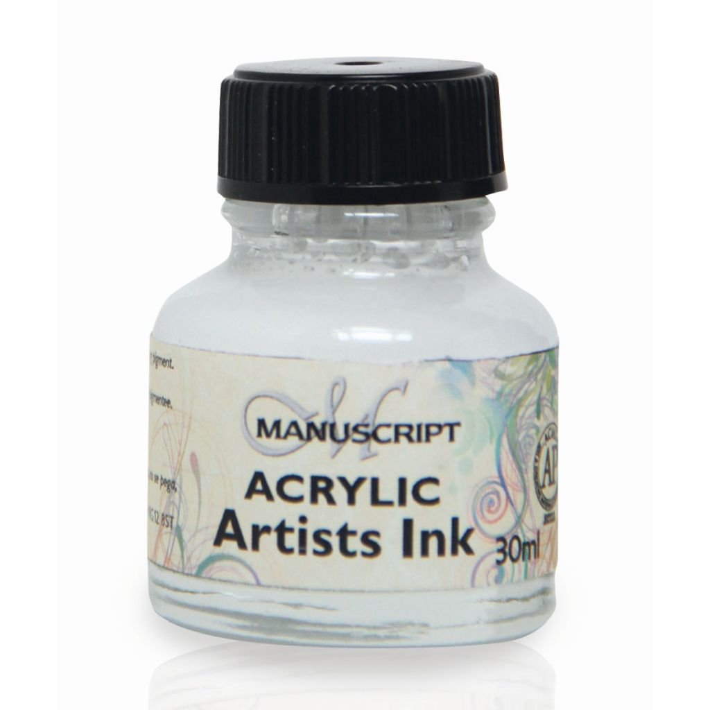 Manuscript Artists Acrylic Dip Pen Ink 30 ML - White