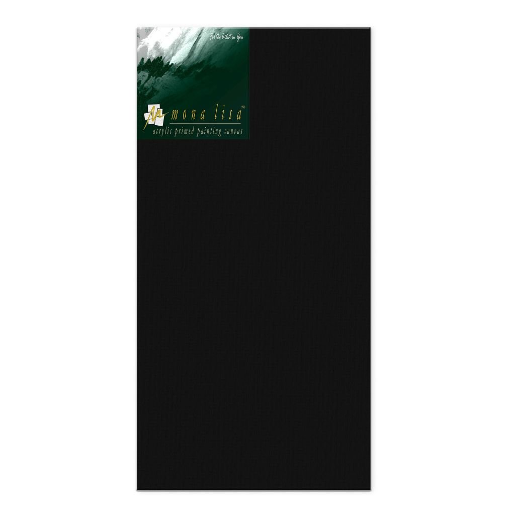 Monalisa Artists' Black Primed Cotton Canvas Board / Panel - Fine Grain - 360 GSM / 8 Oz - 35.6 x 45.7 cm OR 14