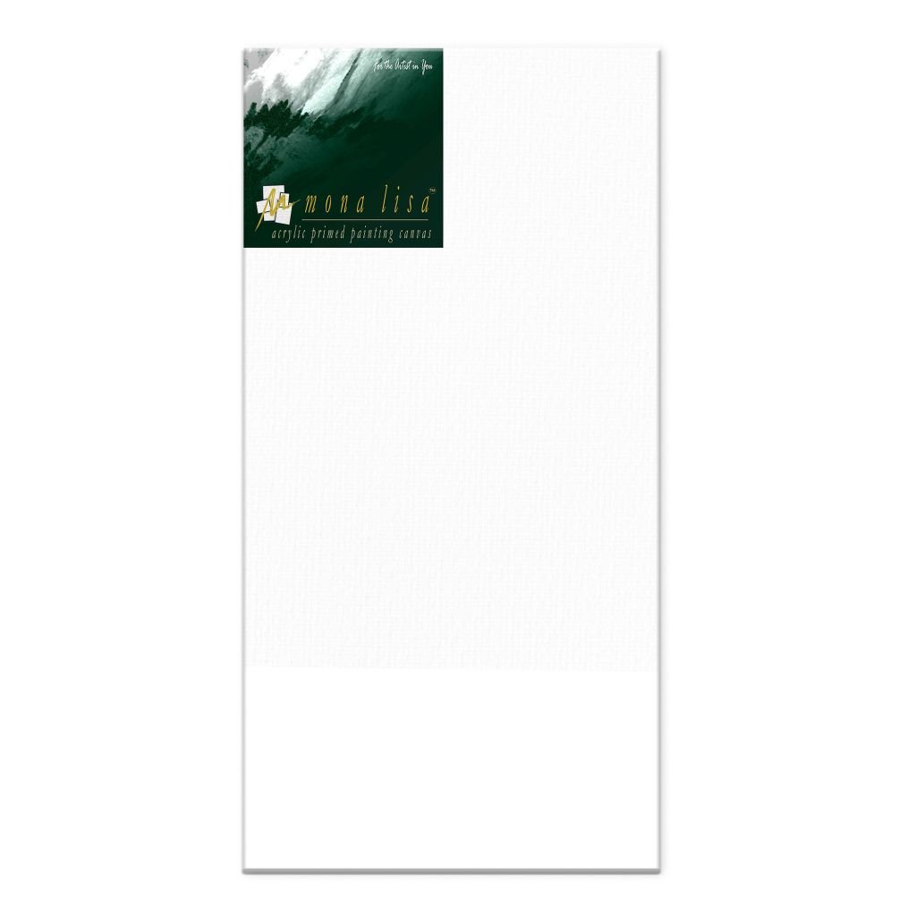 Monalisa Artists' White Primed Stretched Cotton Canvas Lite - Fine Grain - 300 GSM / 8 Oz - 30.4 x 61 cm OR 12