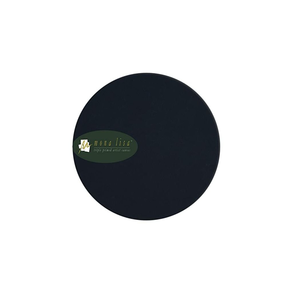 Monalisa Artists' Black Primed Cotton Round Canvas Board / Panel - Fine Grain - 450 GSM / 10 Oz - 10