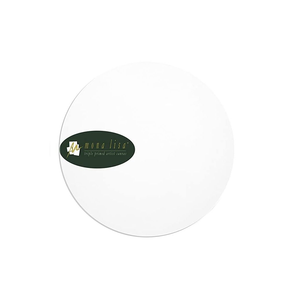 Monalisa Artists' White Primed Cotton Round Canvas Board / Panel - Fine Grain - 450 GSM / 10 Oz - 24