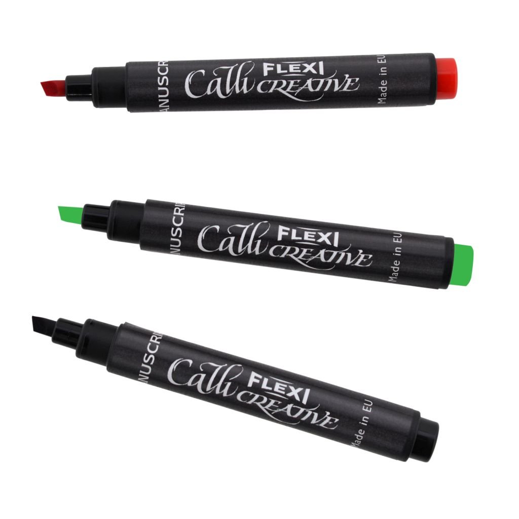 Manuscript - Callicreative Flexi Tip Markers - 3 Assorted Pens - Extra Large (5.3 MM)