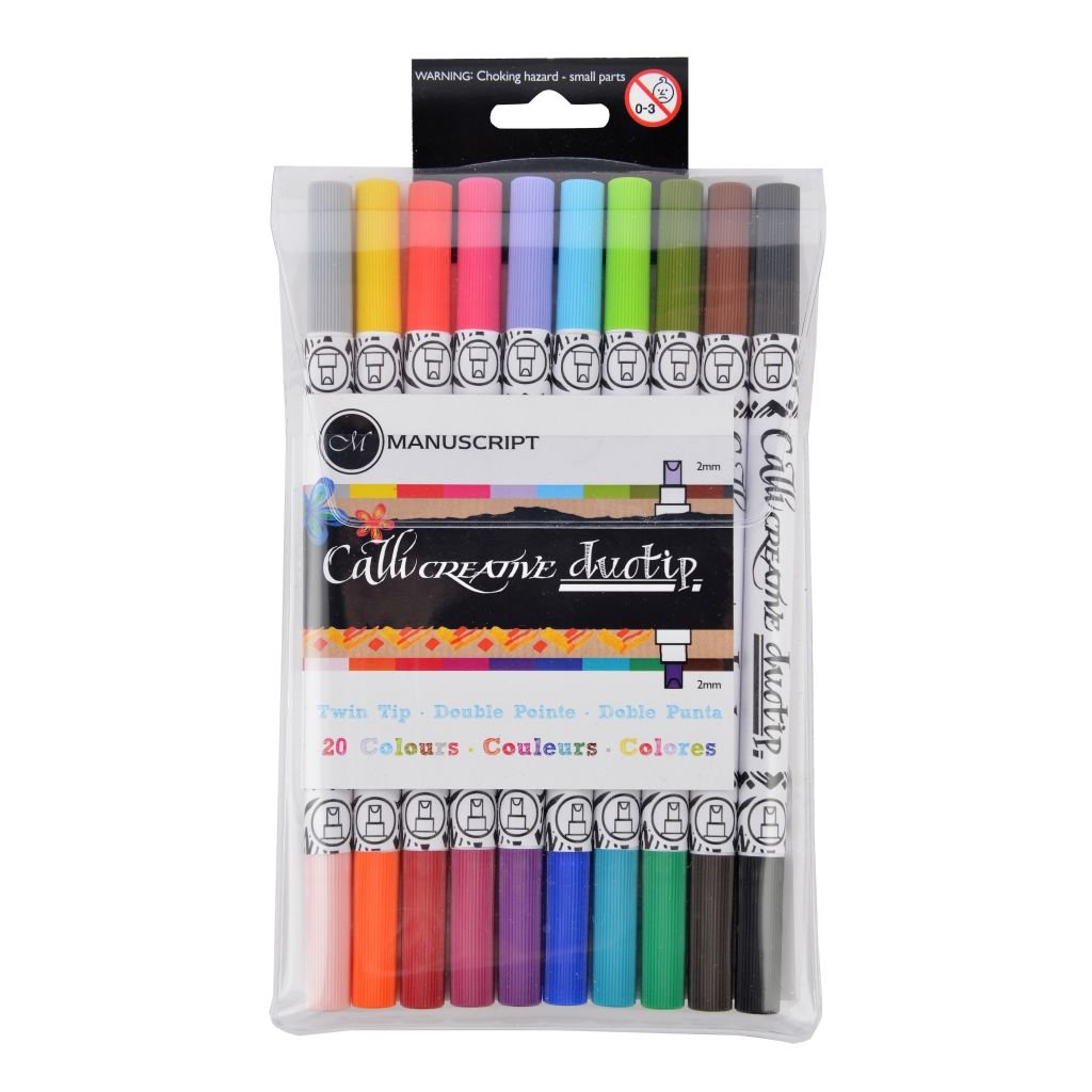 Manuscript - Callicreative DUO Tip Markers For Hand-Lettering - 10 Markers With 20 Colours