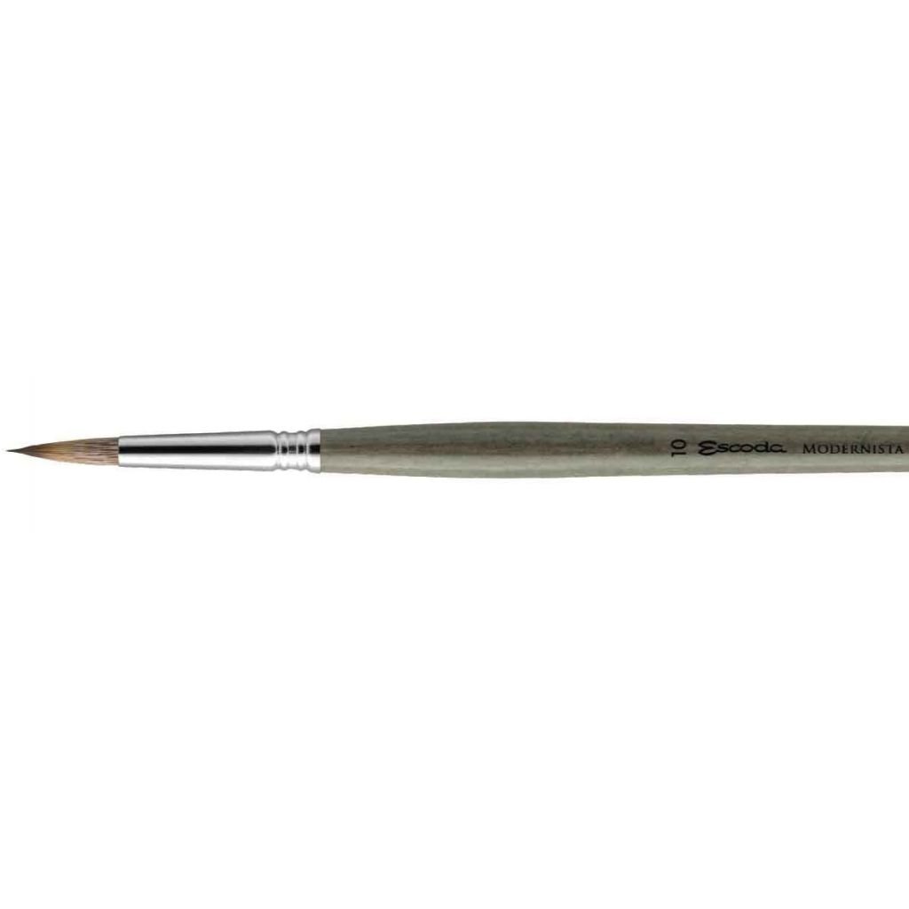 Escoda Modernista Tadami Synthetic Mongoose Brush - Series 4075 - Round Pointed - Long Handle - Size: 6