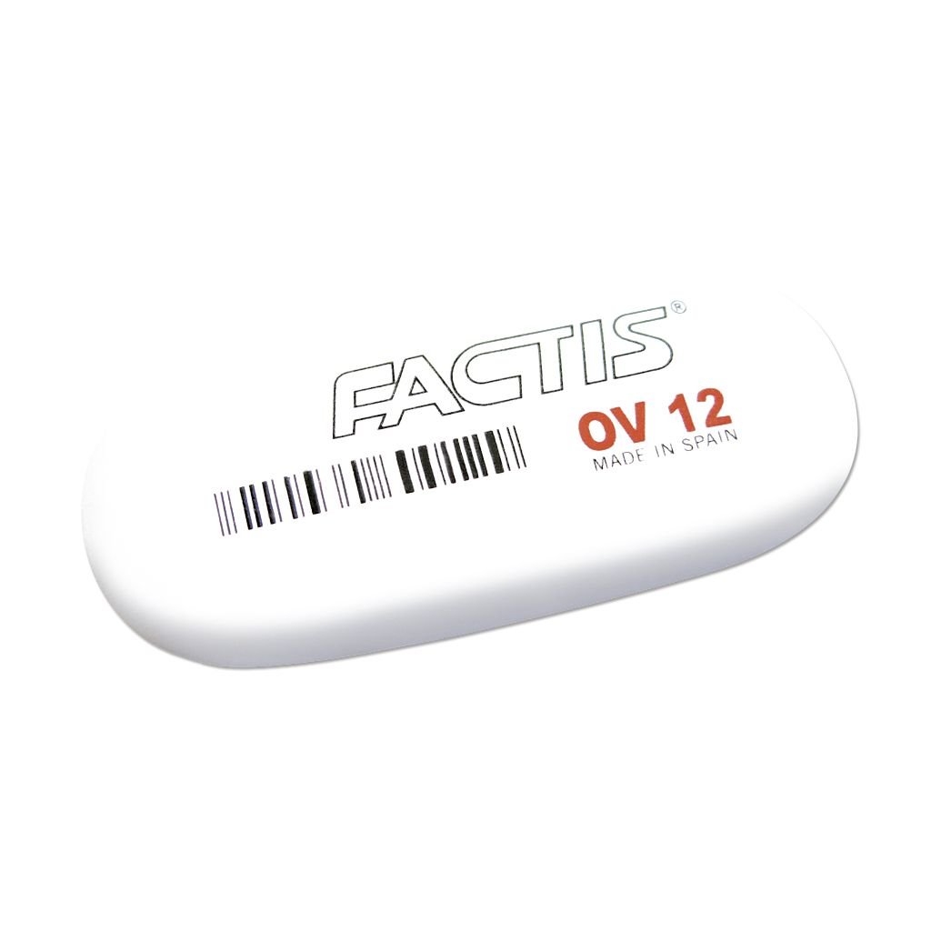 Factis Soft White Synthetic Rubber Eraser - OV 12 - Oval Shape
