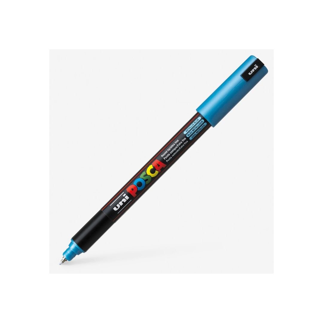 Uni-Posca - Water-Based - Extra Fine Bullet Tip - PC 1M - Metallic Blue Marker
